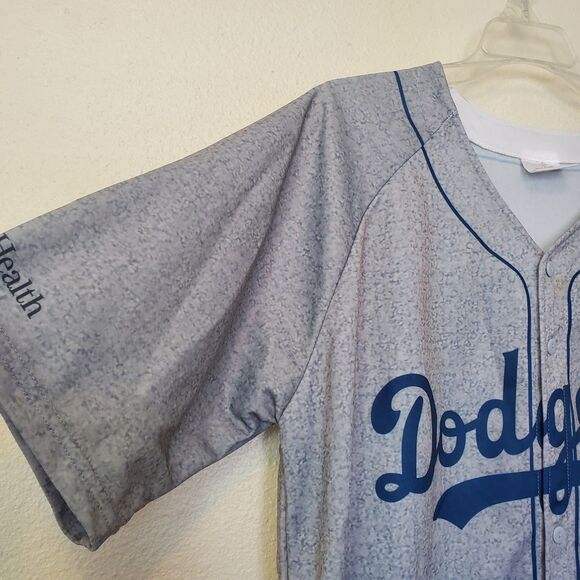 Dodgers Jersey XL Jackie Robinson #42 Gray Los Angeles LA Dodgers 75th Anniv MLB - Picture 5 of 16